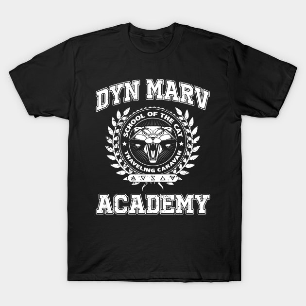 Dyn Marv Academy Cat School T-Shirt by Designwolf